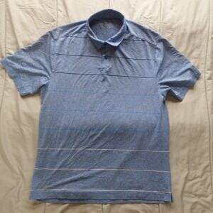 Under Armour Golf Polo Shirt Mens Large Blue Polyester Stretch Embroidered Logo